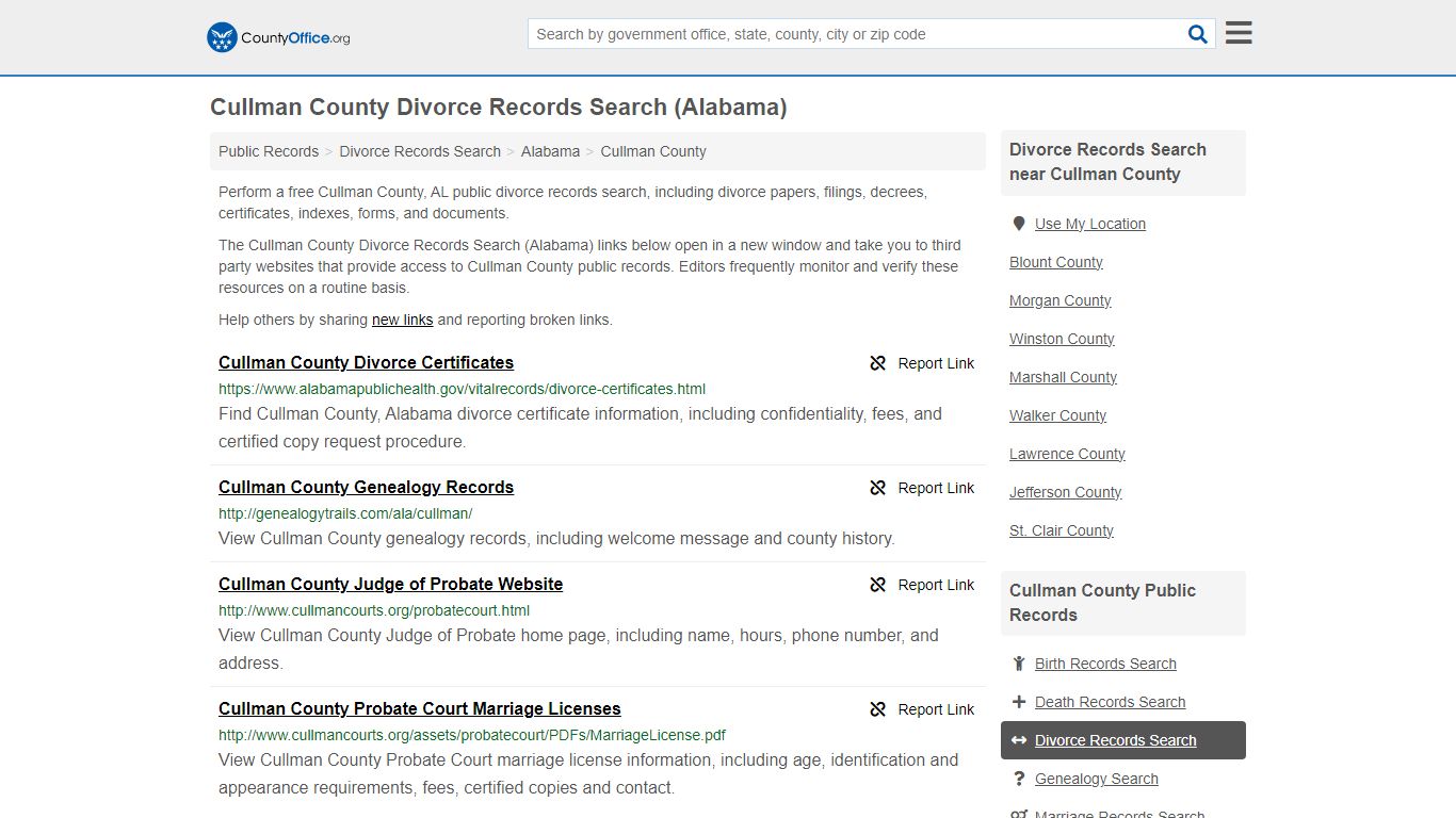 Divorce Records Search - Cullman County, AL (Divorce Certificates ...